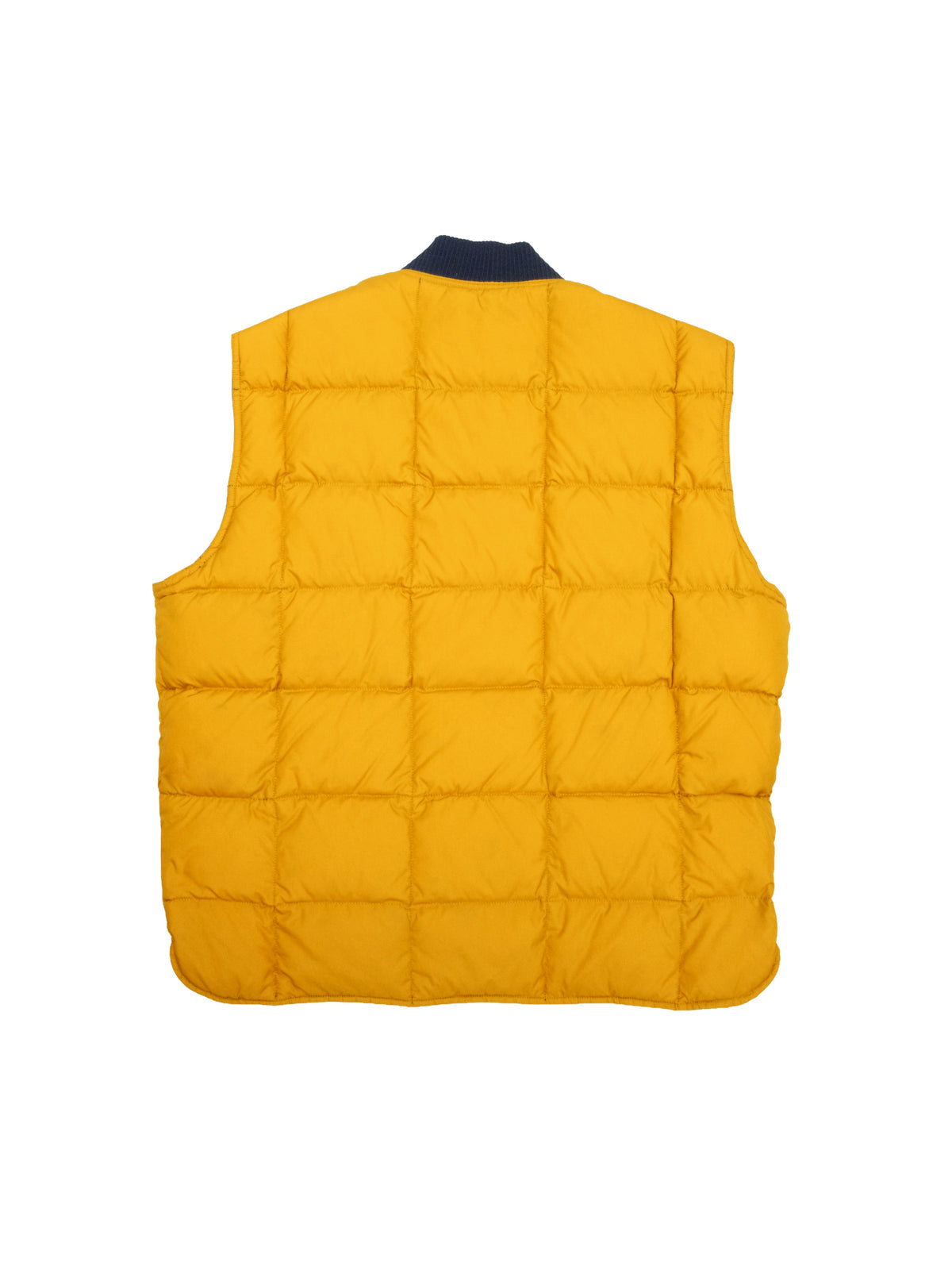 90's Eddie Bauer Reversible Goose Down Western Vest - Sunflower/Navy (L)